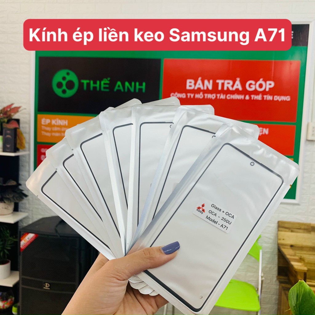 Kính ép màn hình có keo sẵn cho Samsung A71 OCA