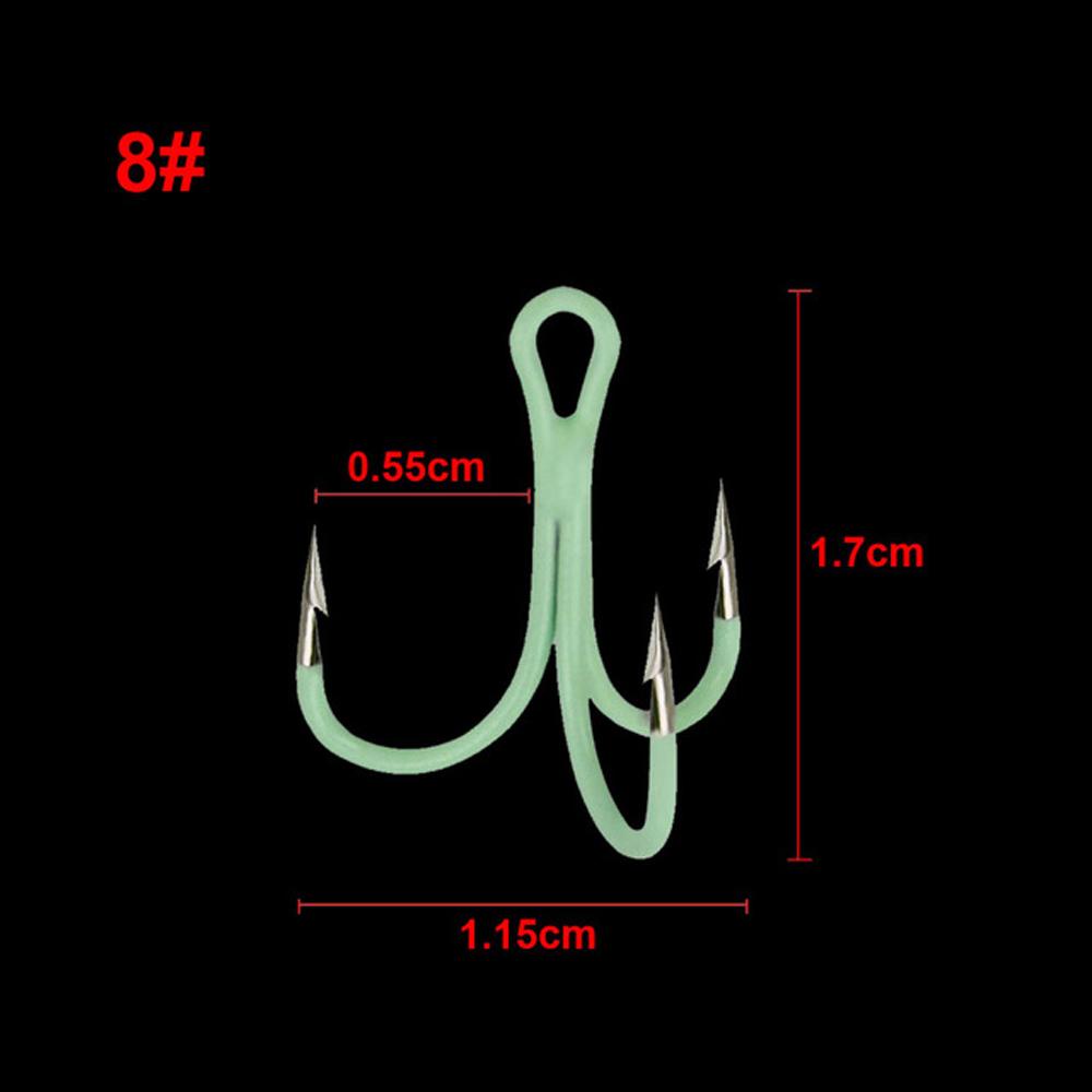 Bộ 2 Móc Câu Cá Phát Sáng Chất Lượng Cao# 4# 6# 8# 10# Móc Câu Cá Bằng Thép Carbon Phát Sáng Cao Cấp