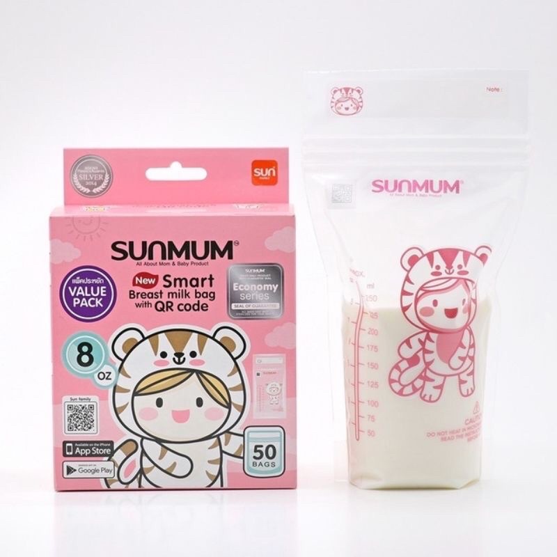 Hộp 50 túi trữ sữa sunmum dung tích 250ml