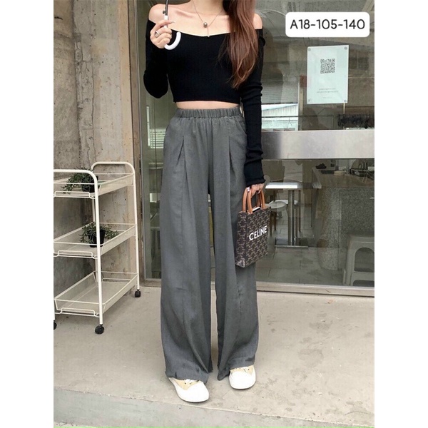 Áo croptop bẹt vai thun gân tay dài - A18 đa năng, cá tính, năng động, sexy