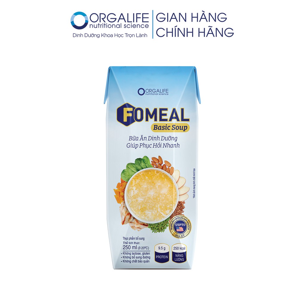 Thực phẩm dinh dưỡng cân bằng Fomeal Basic Soup Thùng 30 hộp 250ml - Bữa ăn thay thế, nâng cao sức khỏe người bệnh