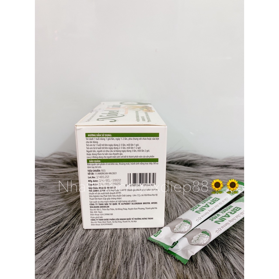 Cốm bổ não  Nutrivin IQ G-BRAIN NOBEL KIDS - Hỗ trợ phát triển não bộ và trí tuệ cho trẻ_Hộp 20 gói