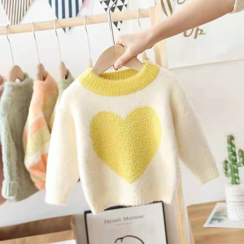 ❤Áo sweater Dệt Kim Tay Dài Thời Trang Thu Đông 2021 Cho Bé Gái