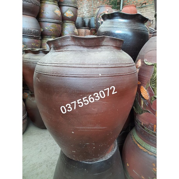 Lu sành trồng sen, súng, đựng nước trang trí sân vườn tiểu cảnh