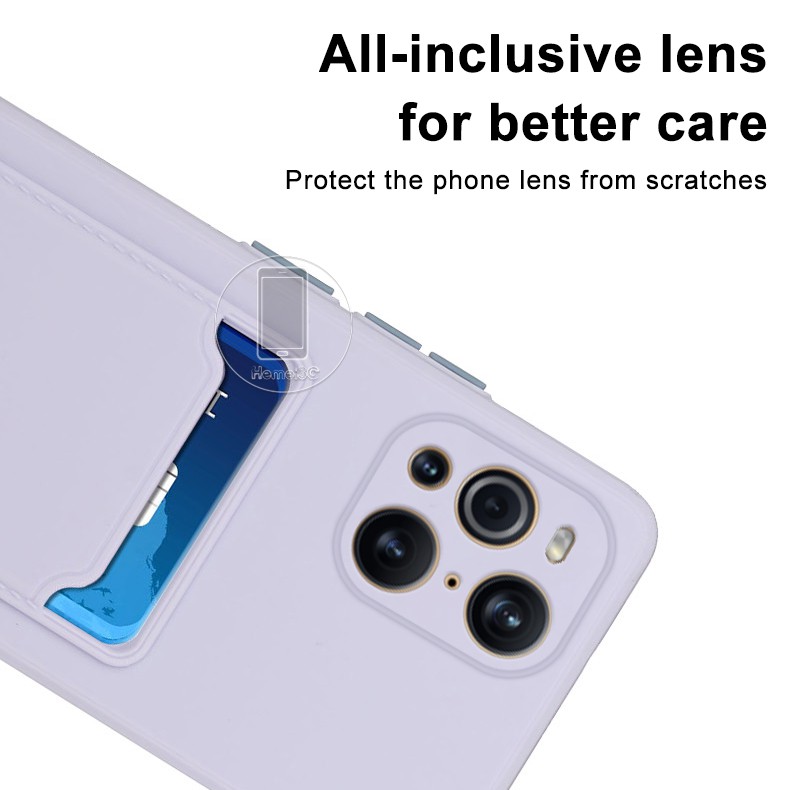 Ốp điện thoại silicon dẻo có ngăn đựng thẻ cho OPPO Find X3 Pro FindX3Pro