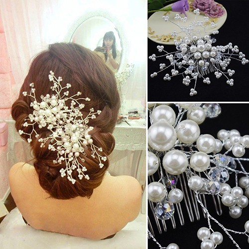 Trâm cài tóc dạng hoa phối ngọc trai đầy quyến rũ