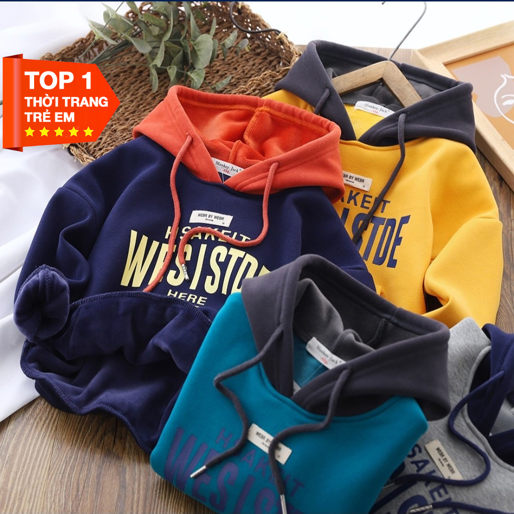 Áo khoác bé trai áo hoodie cho bé trai bé gái size đại từ 6 - 65kg chất nỉ bông WESISTDE