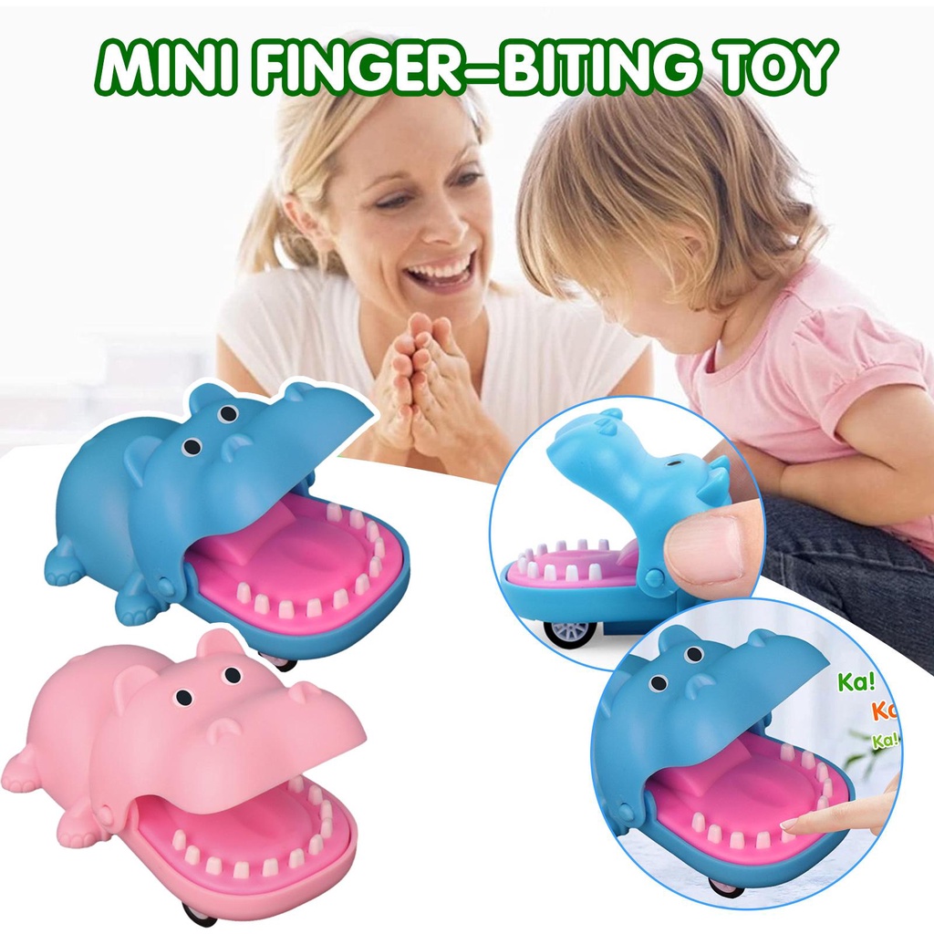 Đồ Chơi Hình Hà Mã Hoạt Hình Mini Cắn Ngón Tay Vui Nhộn Cho Bé