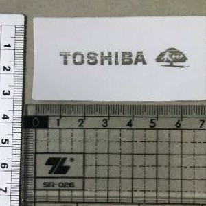 tem dán mặt lạnh điều hòa Toshiba chữ trắng