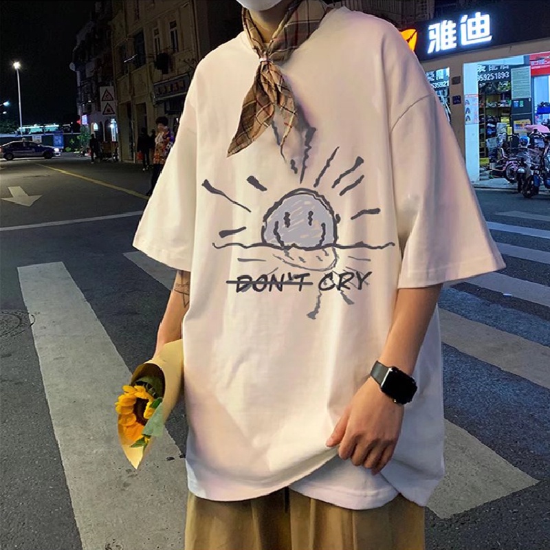 Áo Thun Dáng Rộng In Chữ Phong Cách Hip Hop Đường Phố Hàn Quốc Thời Trang Mùa Hè Cho Nam Và Nữ [M-8XL]