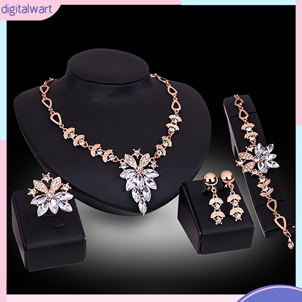 Bộ Trang Sức 4 Món Họa Tiết Hoa Xinh Xắn Cho Nữ