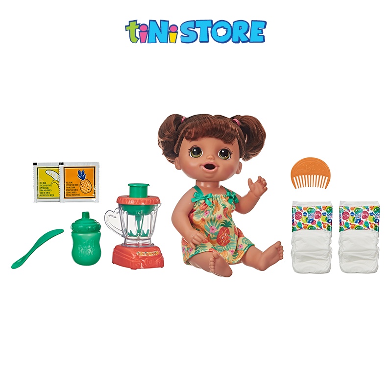 Đồ chơi bé gái Hasbro búp bê em bé xay sinh tố dứa Baby Alive E6944