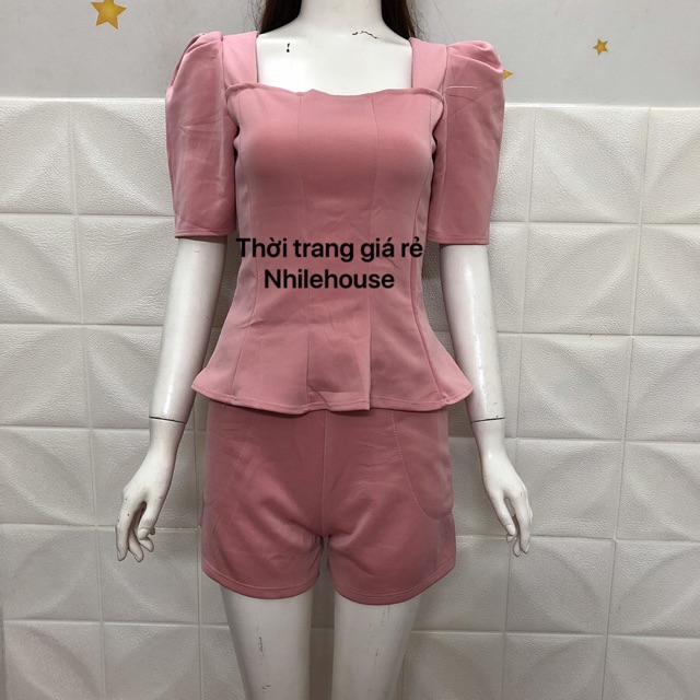 🎀SET BỘ ÁO PEPLUM TAY PHỒNG QUẦN ĐÙI GIÁ RẺ