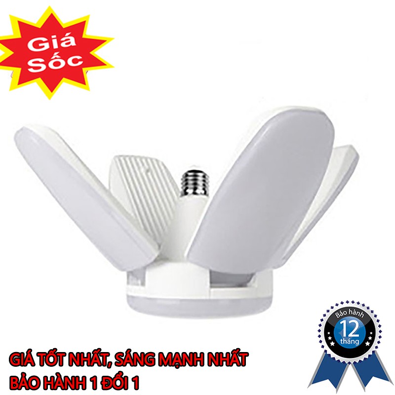 Bóng đèn LED cánh quạt xếp ánh sáng trắng - Bóng đèn led hình 4 cánh quạt 65w siêu sáng - Bảo hành 12 tháng | BigBuy360 - bigbuy360.vn