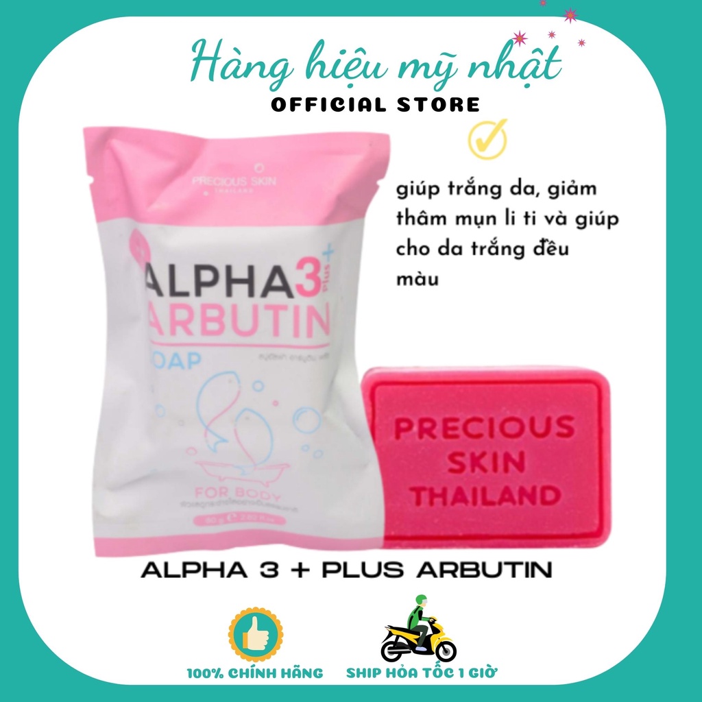 Xà Phòng Kích Trắng Alpha Arbutin 3+ Plus Collagen Soap Thái Lan - 80gram [ Auth ]