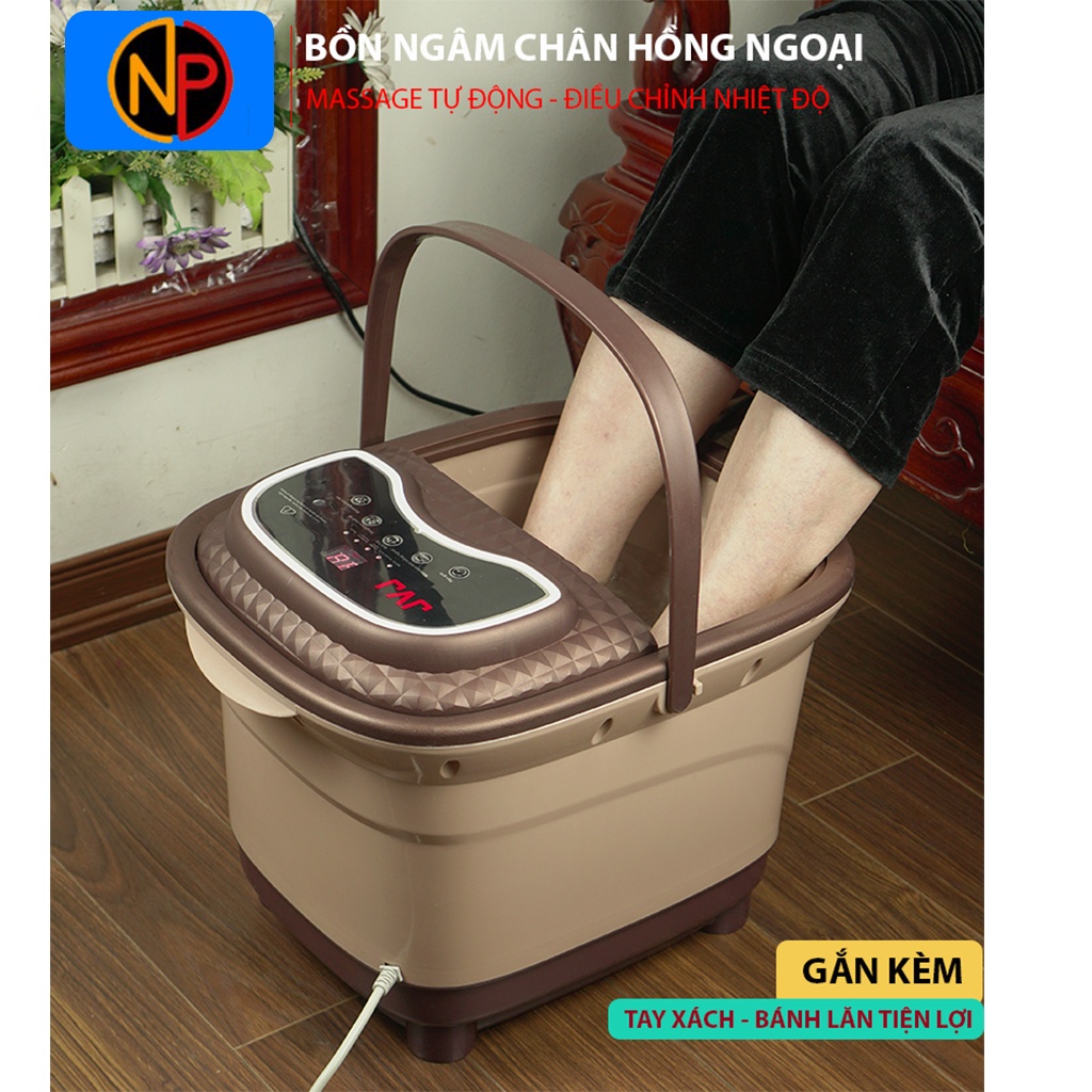 Bồn ngâm chân massage JVJ cao cấp - Chậu ngâm chân mát xa hồng ngoại 3 chế độ làm nóng, thải độc có sục khí tự động