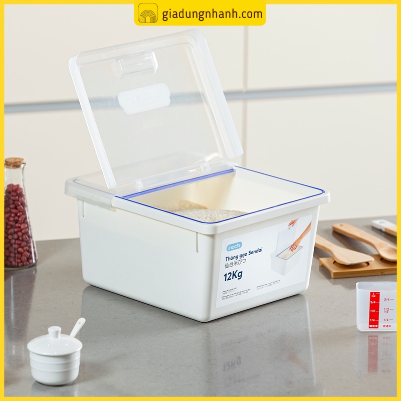 Thùng Gạo Sendai 12kg, Thùng Đựng Gạo Chính Hãng INOCHI