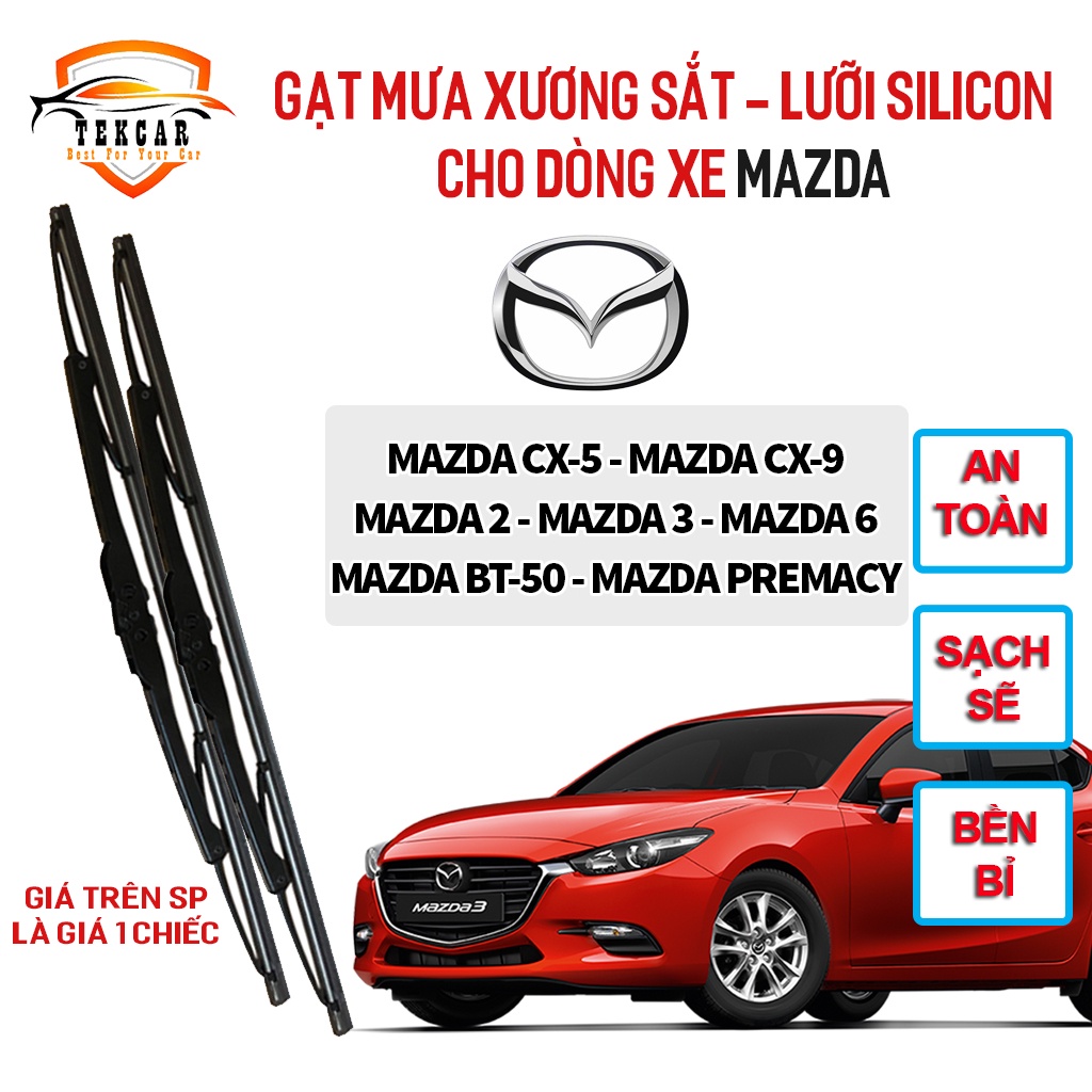 Thanh gạt nước mưa xe Mazda 2, Mazda 3, Mazda 6, Mazda CX-5, Mazda CX-9, Mazda BT-50 , Mazda Premacy, cần gạt mưa ô tô