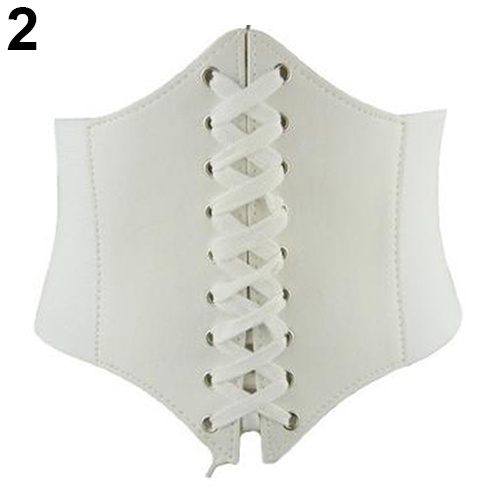 Đai nịt bụng giả da bản rộng cột dây phong cách vintage quyến rũ thích hợp cho nữ