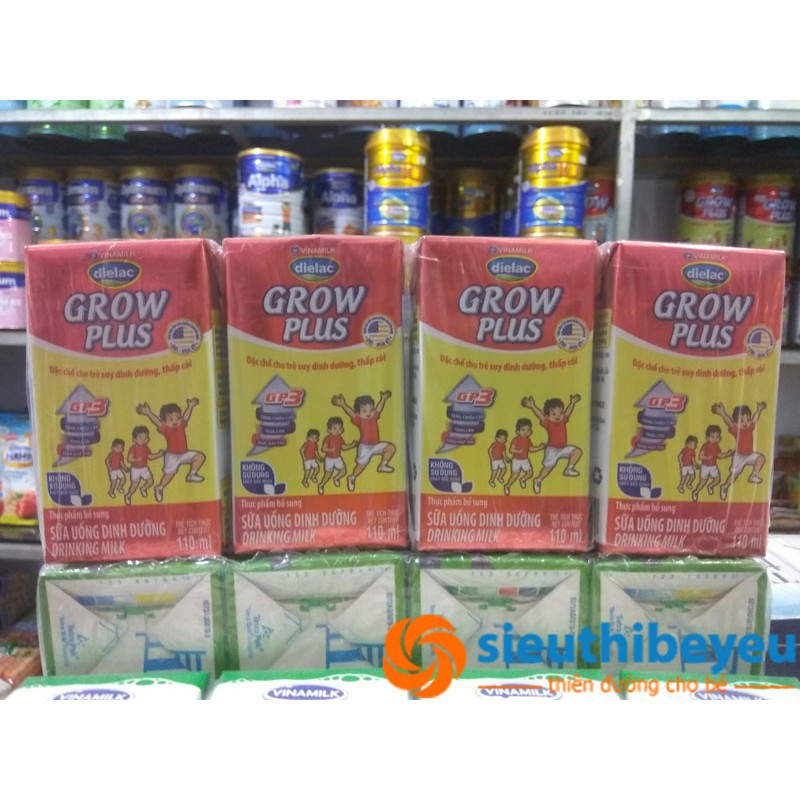 Sữa nước Dielac Grow Plus 110ml hộp giấy vỉ 4 hộp