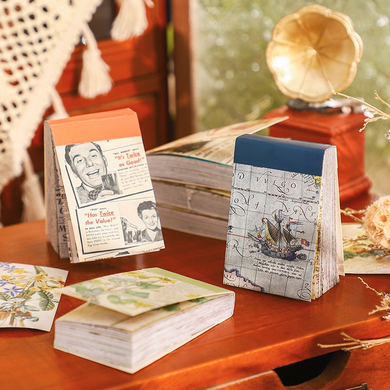 Set 50 tờ giấy dán trang trí phong cách retro