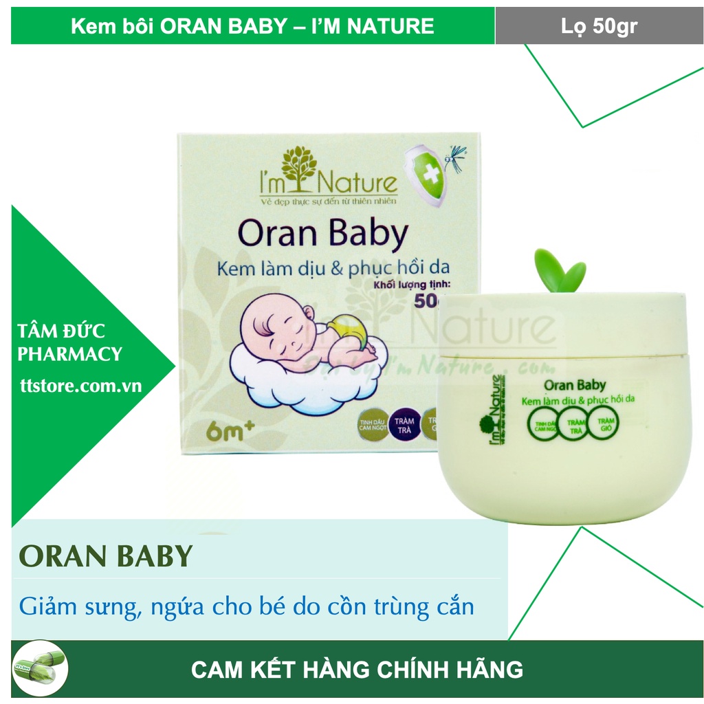 Kem chống muỗi và làm dịu da ORAN BABY I’M NATURE 50g