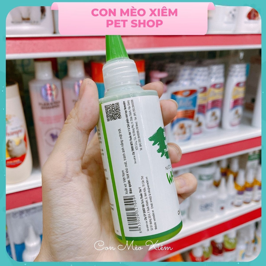 Nước vệ sinh răng chó mèo Vemedim 100ml, chăm sóc răng miệng mảng bám hôi miệng Con Mèo Xiêm