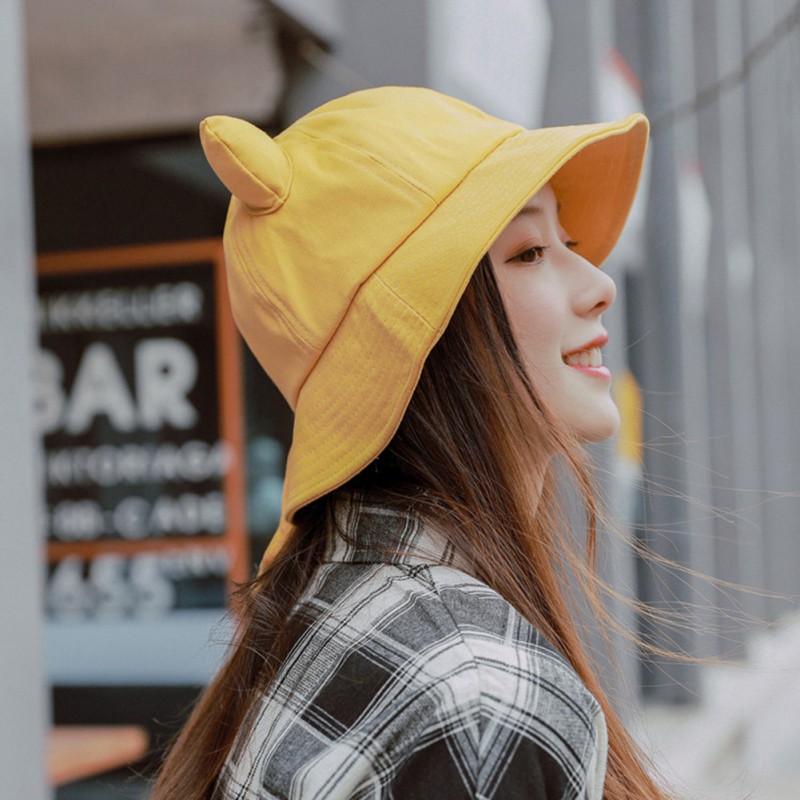 Mũ bucket tai mèo dễ thương phong cách Nhật Bản