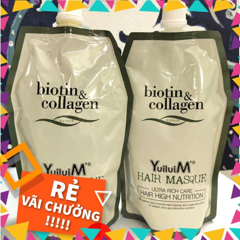 Hấp Ủ Tóc Biotin collagen siêu mềm mượt Gói 500ml