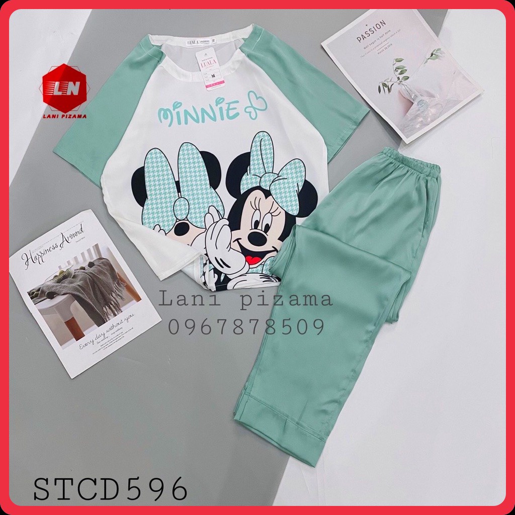 BỘ PIJAMA HÌNH DỄ THƯƠNG, BỘ NGỦ PIZAMA LỤA LATIN MỀM MỊN MÁT- Lani Pizama