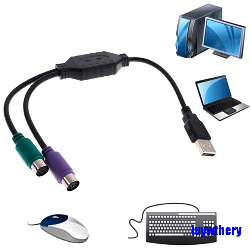 1 Cáp Chuyển Đổi Usb Male Sang Dual Ps2 Female Cho Bàn Phím / Chuột