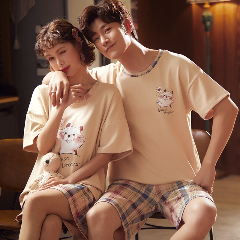 Bộ Đồ Ngủ Ngắn Tay Cho Cặp Đôi Y2564 | BigBuy360 - bigbuy360.vn