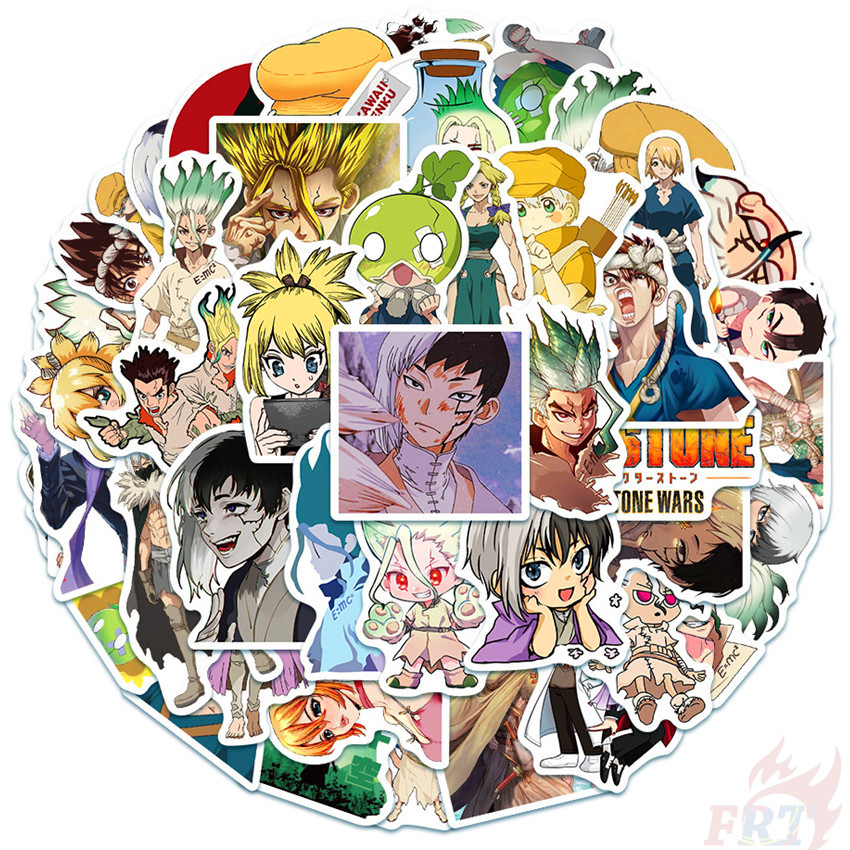 Bộ 50 Hình Dán Chống Thấm Nước Dr.Stone - Series 05 Anime Ishigami Senkuu