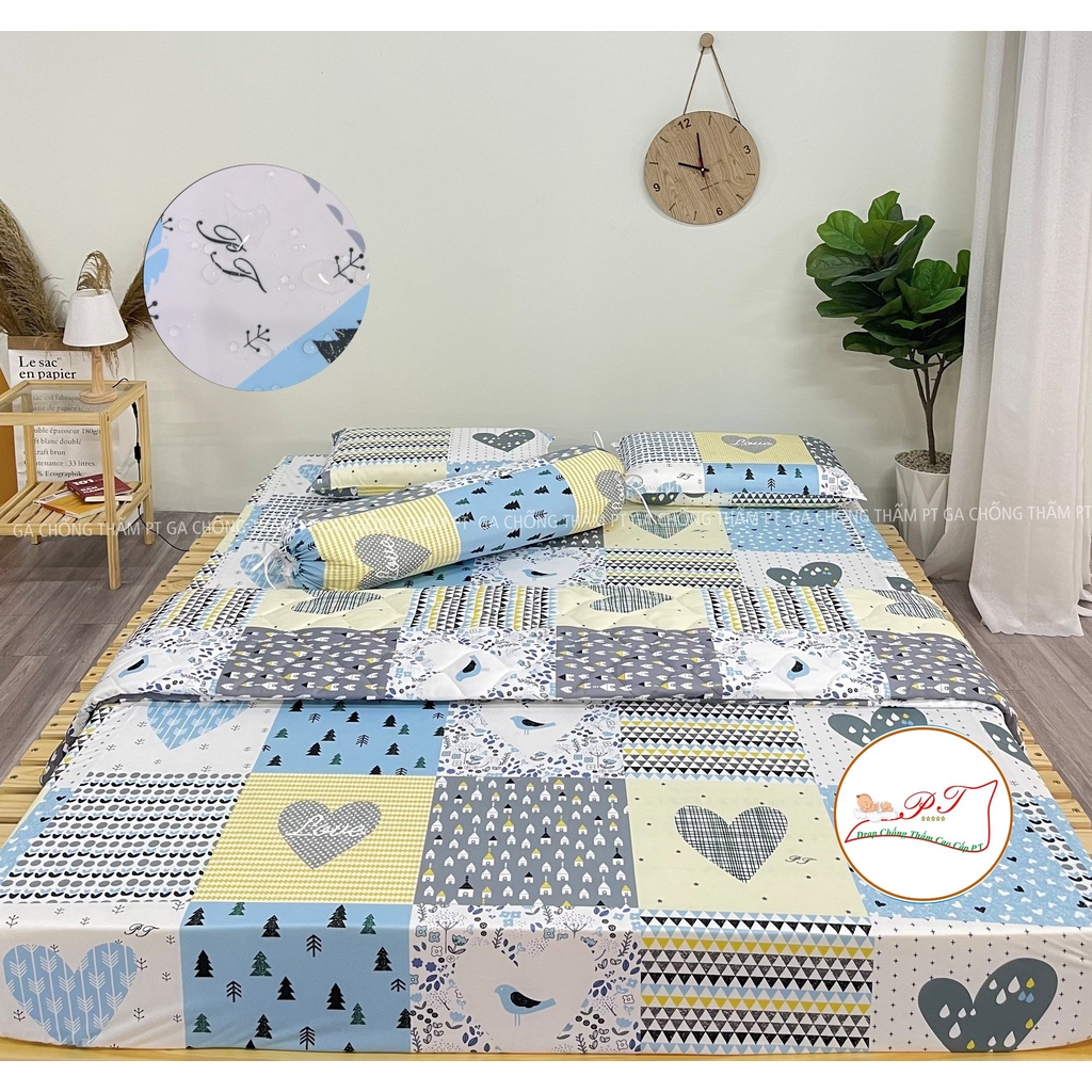 Ga giường chống thấm 2 mặt chính hãng PT chất liệu cotton lụa siêu mềm mịn, không hầm bí, không sột soạt đủ size, mẫu | BigBuy360 - bigbuy360.vn