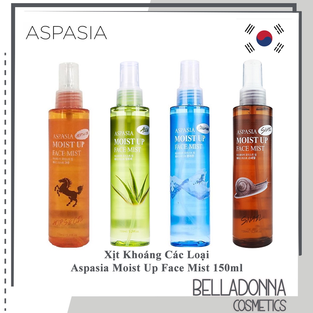 [4 Loại] Xịt Khoáng Aspasia Moist Up Face Mist 150ml