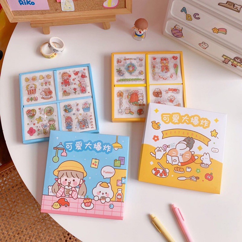 1 tấm sticker cute dán trang trí hoạt hình