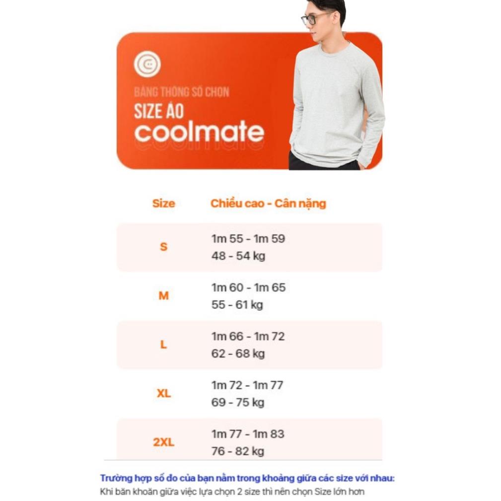 Áo thun dài tay nam Cotton Compact in Single màu đen thương hiệu Coolmate