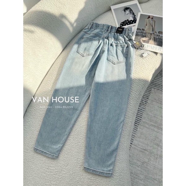 Quần Jeans Baggy 2 Cúc Lưng Chun Hàng Chuẩn Loại 1