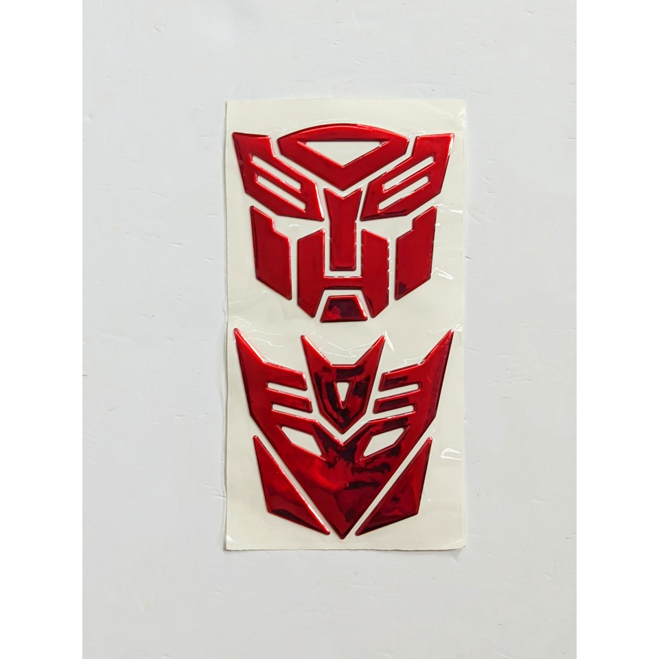 2 Tem Đầu Transformer 3D Tem Nhựa Nổi Trang Trí Mặt Nạ, Dán Dè Trước, Thân Hoặc Đầu Xe Máy