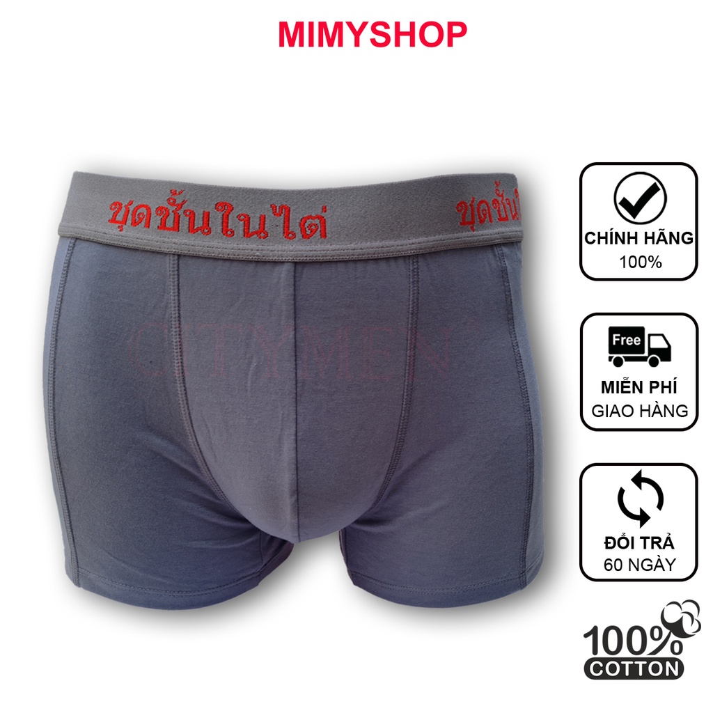 Quần lót nam boxer lưng Thái cao cấp vải cotton 4 chiều co dãn và thấm hút tốt đồ lót sịp tam giác quần xì nam