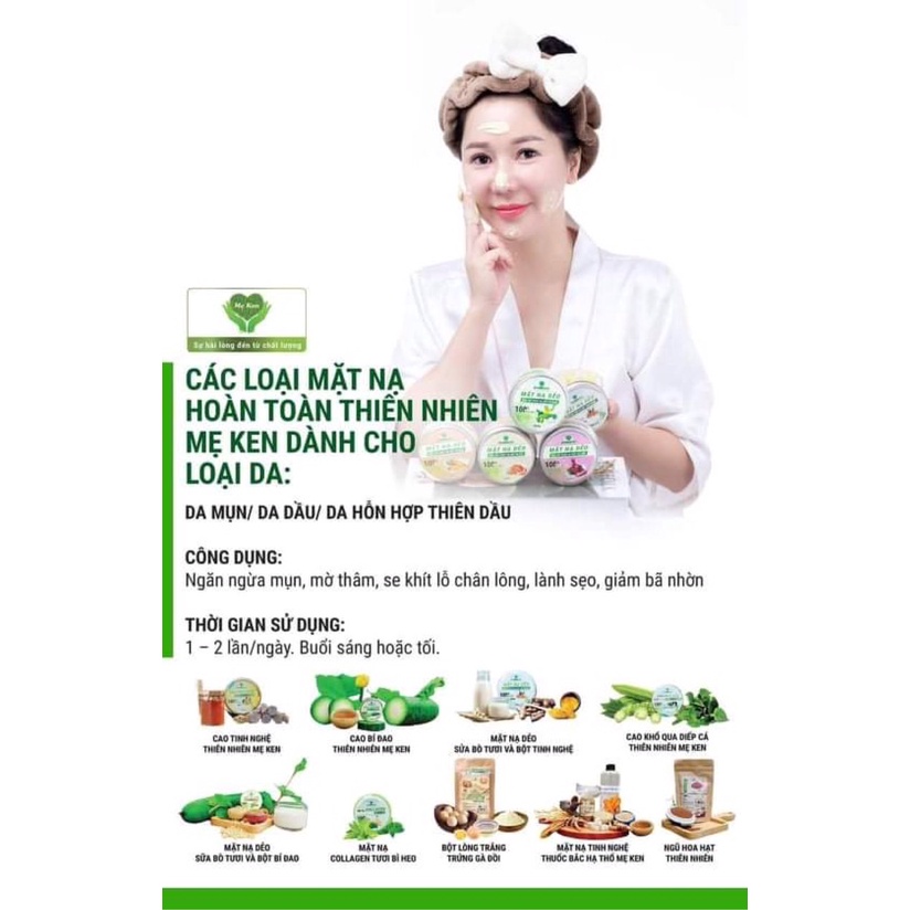Mạt Nạ Dẻo Sữa Bò Tươi Mix Bột Thiên Nhiên Mẹ Ken