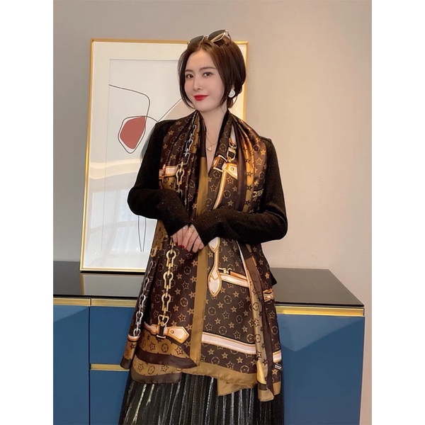 Khăn lụa choàng cổ cao cấp size 90x180cm