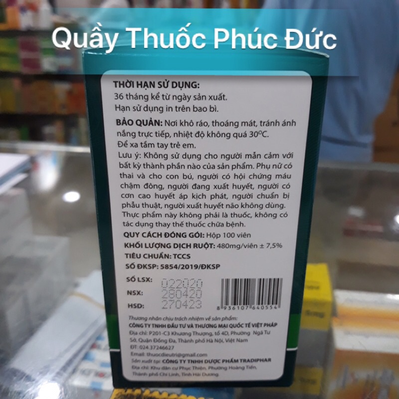 VP Ginko Biloba 360 bổ não hộp 100 viên