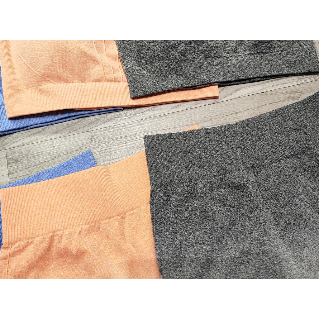 Set bộ đồ tập gym yoga nữ dệt kim ombre áo bra kèm mút quần đùi ngố cao cấp Bin Sports BL022