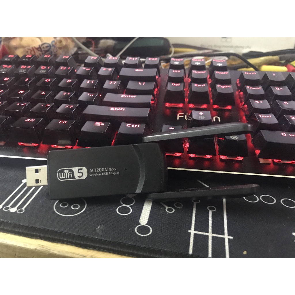 USB Thu Phát Wifi 1200mbps tốc độ cao 2 râu ăng ten kép cho Laptop PC 2.4 / 5g cổng cắm usb 3.0 RTL8812BU (A01)]