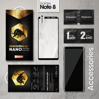 Cường lực Galaxy Note 8 hiệu Webphukien Full viền màu