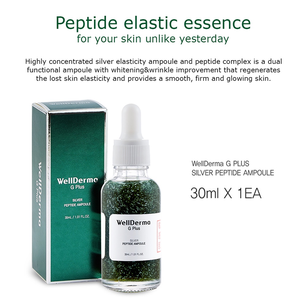 Serum dưỡng da WELLDERMA với thành phần bạc chống oxy hóa cùng 6 loại peptide dưỡng ẩm làm căng da hiệu quả cao
