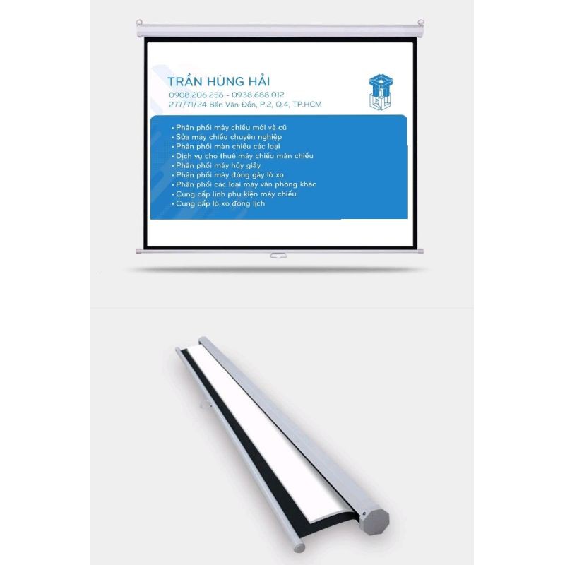 Màn chiếu treo tường kéo tay 1m5 x 1m5 84inch