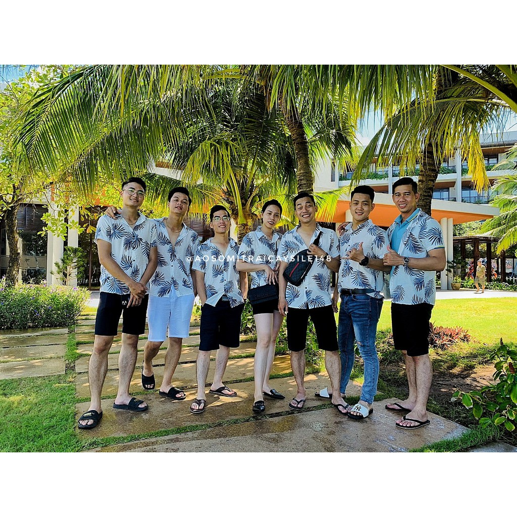 [ÁO ĐẸP CHẤT TỐT] ÁO SƠ MI ĐI BIỂN HAWAII HỌA TIẾT HOA LÁ  CHẤT ĐŨI | BigBuy360 - bigbuy360.vn