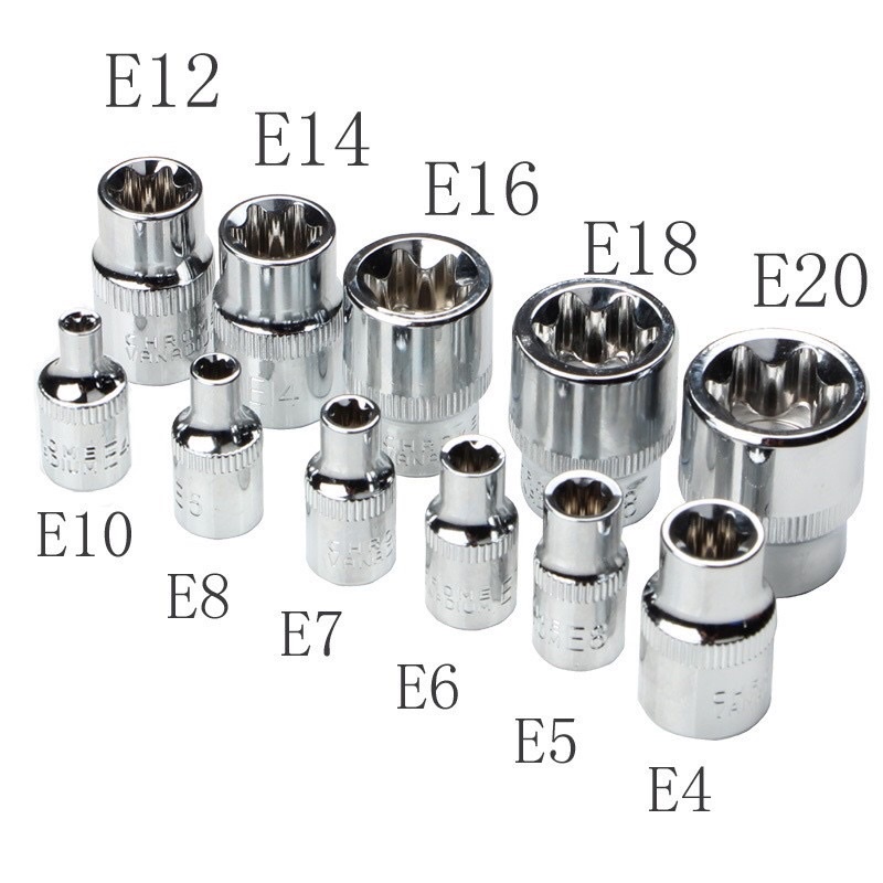 Bộ Đầu Lục Giác Hoa Thị Khẩu E 34 Chi Tiết Tay Lỗ 3/8 TORECA